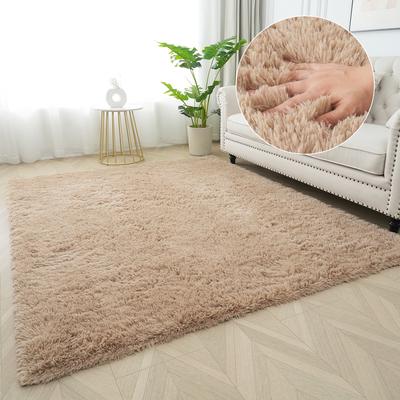 Hochflor-Teppich MY HOME "Leava, besonders weich und kuschelig, leichter Glanz" Gr. 4, grau (taupe), B:180cm H:37mm L:230cm, Kunstfaser, Teppiche, uni, Mikrofaser Teppiche, Plüsch, Wohnzimmer, Schlafzimmer, Esszimmer Image