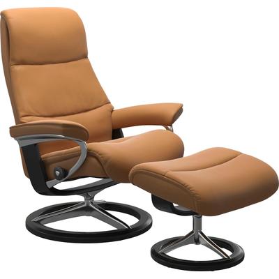 Relaxsessel STRESSLESS "View", braun (new caramel), B:82cm H:109cm T:81cm, Leder BATICK: BATICK ist ein leicht korrigiertes, durchgefärbtes und genarbtes Möbelleder, bei dem die meisten Unebenheiten und Spuren in der Regel entfernt wurden., Leder... Image