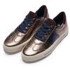 Plateausneaker ARA "CANBERRA", Damen, Gr. 7,5 (41), beige (beige kombiniert), Glattleder, Veloursleder, metallic, sportlich, Schuhe, Plateausneaker, Schnürschuh im Metallic Look, H-Weite