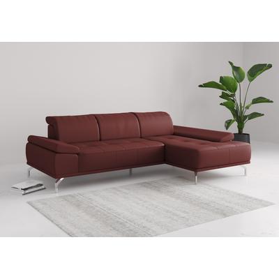 Ecksofa PLACES OF STYLE "Caluna", rot (merlot), B:280cm H:81cm T:174cm, Sofas, Inkl.Sitztiefenverstellung, wahlweise mit Kopf- und Armteilverstellung Image