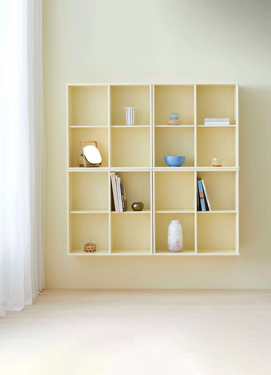 Sideboard HAMMEL FURNITURE "Mistral, Hochwertig Hängeregal, Bücherregal, Wandregal, 4 Stück.", gelb (hellgelb), B:210cm H:210cm T:27cm, Spanplatte, Sideboards, Verstellbar Einlegeböden, T:27 cm, anpassungsbar Designmöbel Image