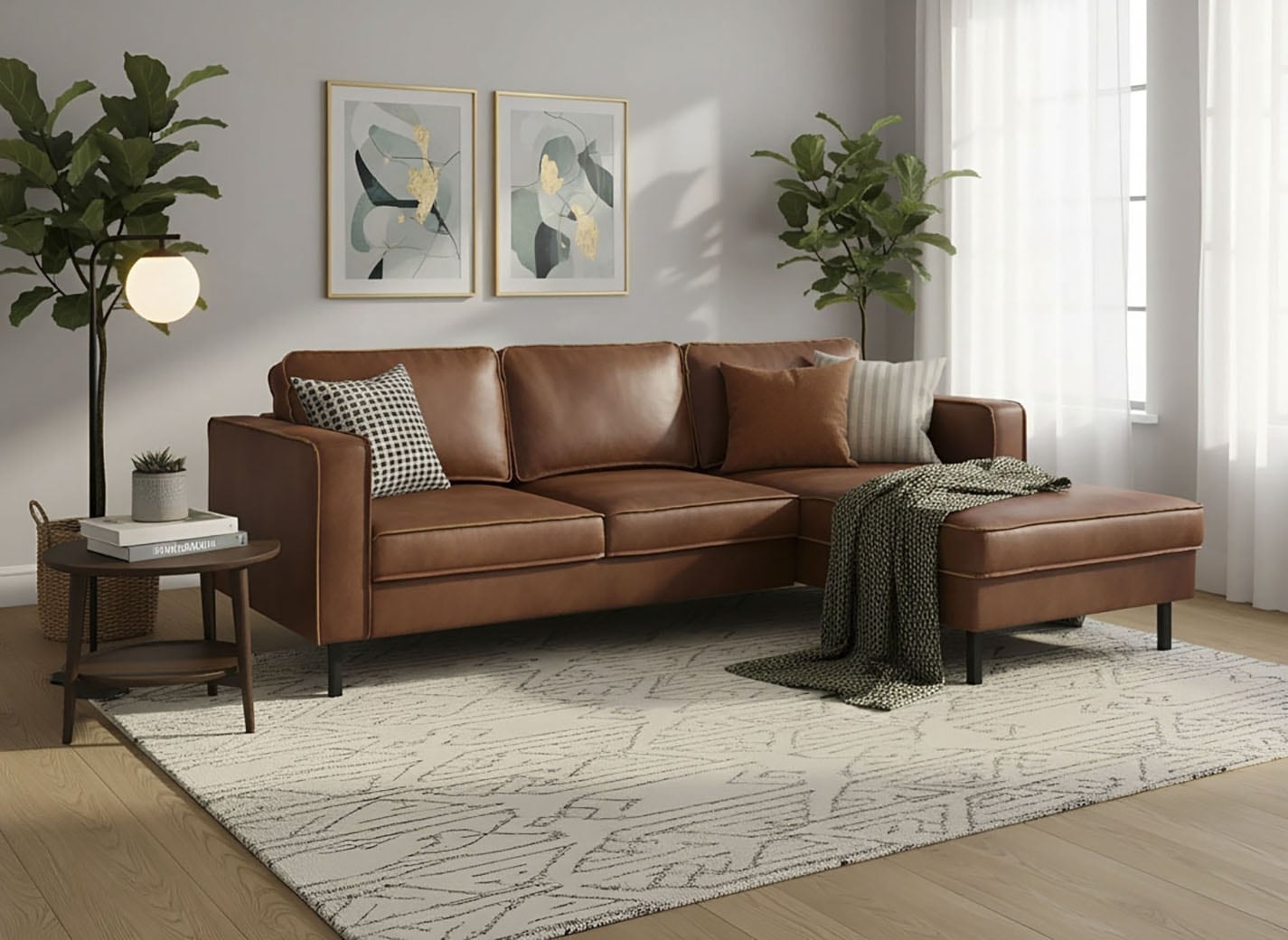 Ecksofa HOME AFFAIRE "Watkins, wahlweise mit Schlaffunktion/Bettkasten, moderne offene Naht", braun (cognac), B:232cm H:81cm T:161cm, 50% Leder, 40% Polyester, 10% Polyamid;Backing 60% Leder, Sofas, Ecksofa, Recamiere beidseitig montierbar, L-Form,...