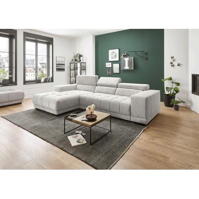 Ecksofa DIE PLANBAR "MP-IN15053 L-Form schmaler Schenkel", beige (ecru), B:303cm H:75cm T:190cm, 88% Polyester; 12% Polyamid, Sofas, mit Kopfteilverstellung, wahlweise mit manueller Vorziehbank Image