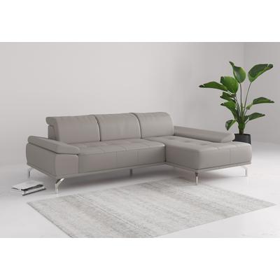 Ecksofa PLACES OF STYLE "Caluna", grau (light grau), B:280cm H:81cm T:174cm, Sofas, Inkl.Sitztiefenverstellung, wahlweise mit Kopf- und Armteilverstellung Image