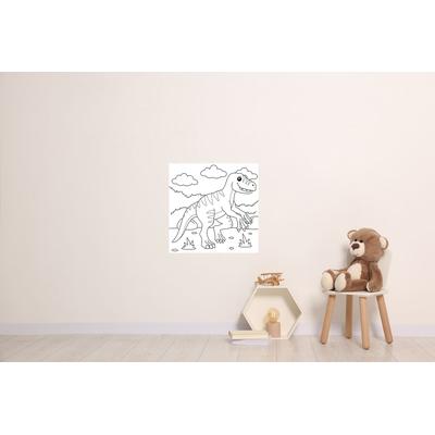 Wandsticker QUEENCE "Dino", weiß, B:45cm, Vinyl, Wandtattoos, DIY-Wandsticker zum Bemalen Image