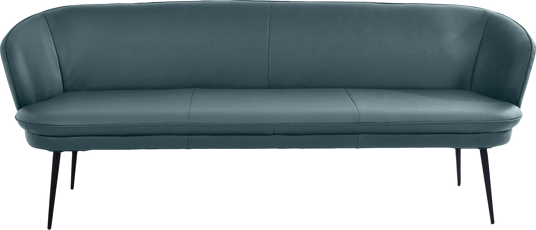 Polsterbank K+W KOMFORT & WOHNEN "ZOOM", blau (topas 54), B:222cm H:87cm T:66cm, Sitzbänke, 3-Sitzer Polsterbank mit dekorativen Keder