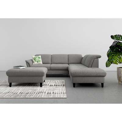 Ecksofa SIT & MORE "Maggiore L-Form", grau, B:261cm T:224cm, 98% Polyester, 2% Polyamid, Sofas, wahlweise mit Kopfteilverstellung, Bettfunktion und Stauraum Image