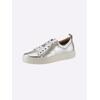 Sneaker HEINE, Damen, Gr. 36, silber (silberfarben), Leder, Rindsleder, Rindsleder, modisch, Schuhe