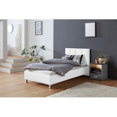 Polsterbett, weiß, B:110cm H:98cm L:210cm, Bezug Bett: 100% Polyurethan, Bonnell-Federkernmatratze: 51% Polypropylen, 39% Polyester, 10% Baumwolle, Kaltschaummatratze: 100% Polyester, Bezug abnehm- und waschbar bis 60u00b0C, WESTFALIA SCHLAFKOMFORT,... Image