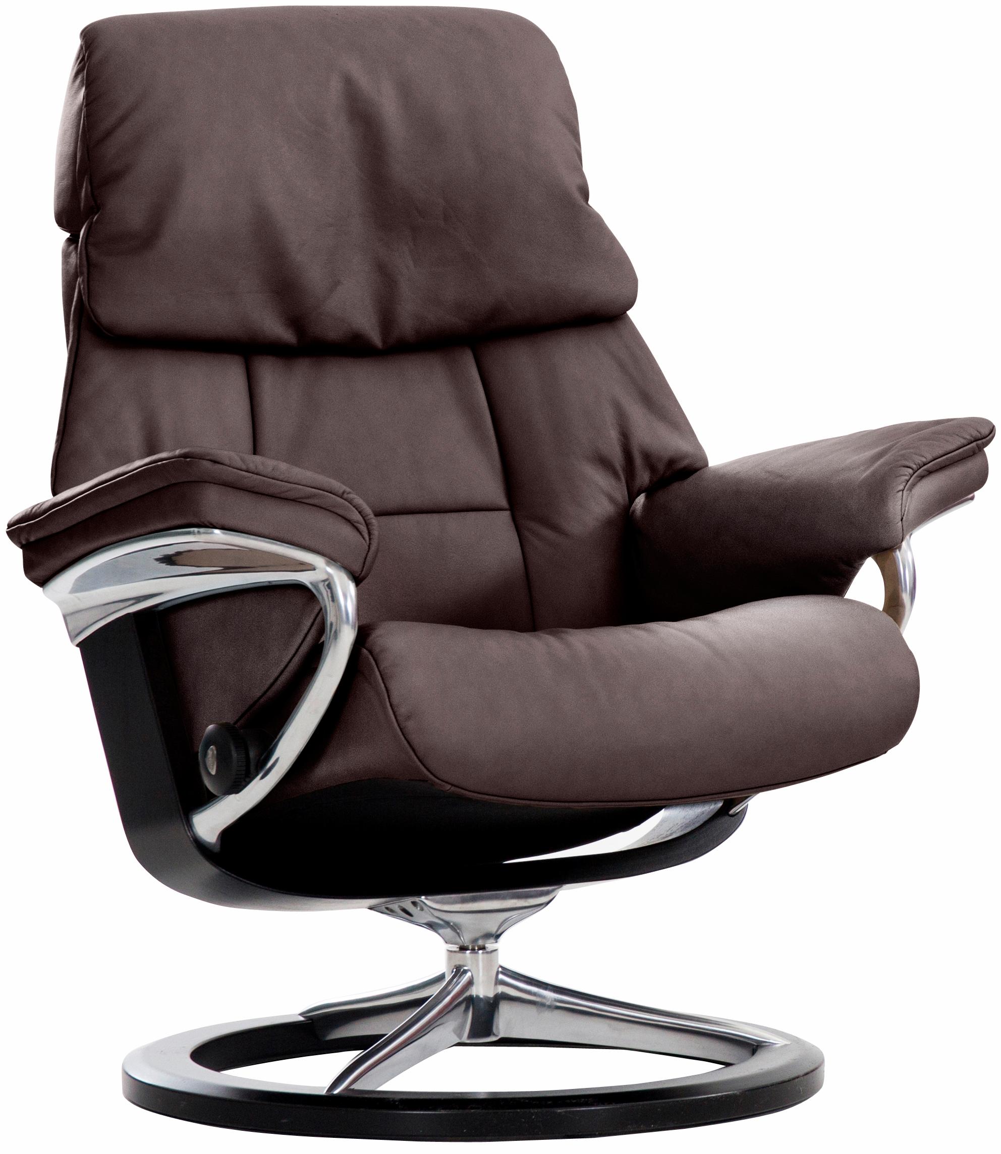 Relaxsessel STRESSLESS "Ruby", braun (braun batick), B:76cm H:100cm T:75cm, Leder PALOMA: durchgefärbtes Semianilin-Möbelleder;Leder BATICK: durchgefärbtes und genarbtes Möbelleder, Sessel, Relaxsessel, mit Signature Base, Größe S, Gestell Eiche,...