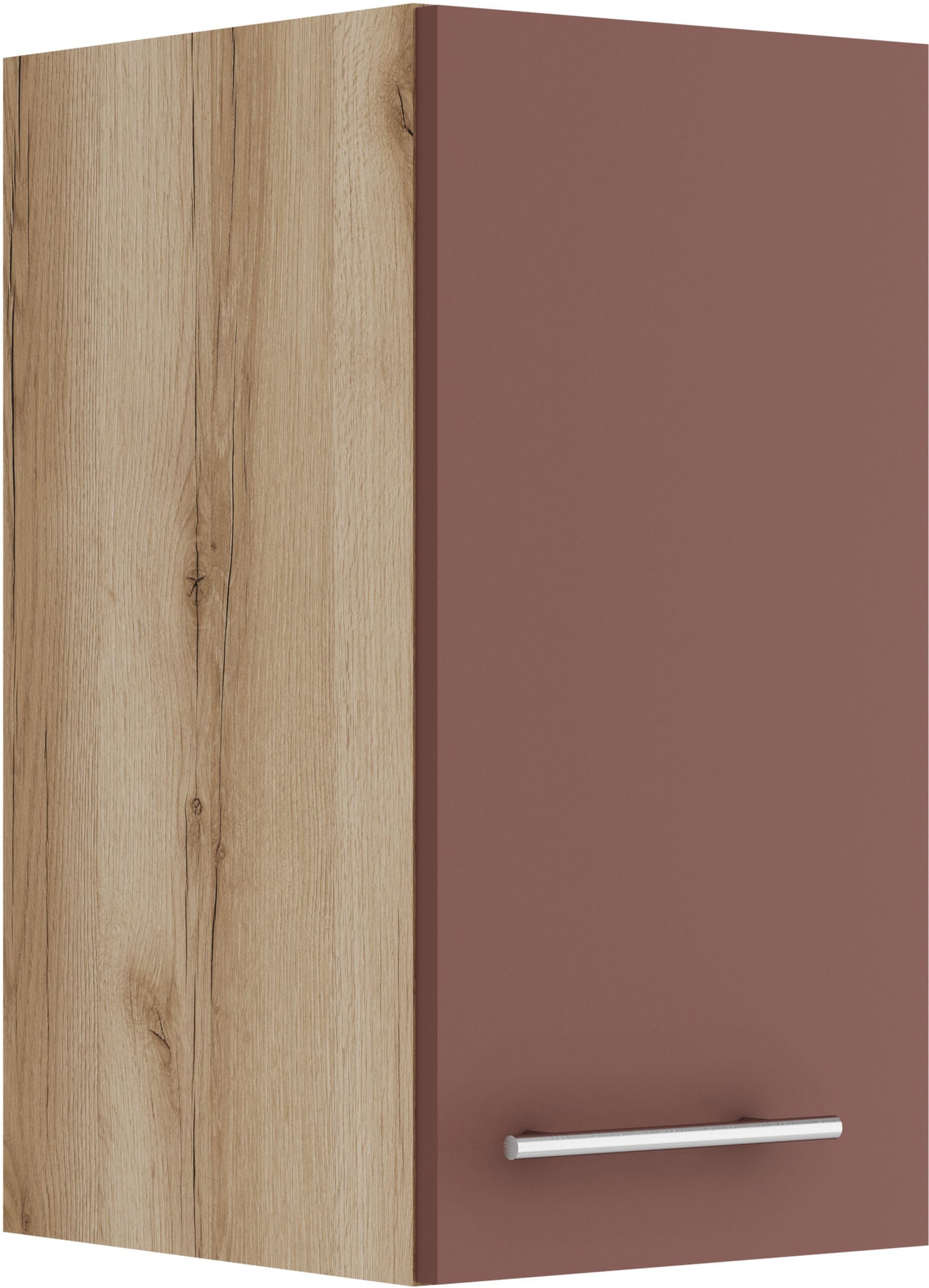 Hängeschrank OPTIFIT "Bella", rot (rostrot, wildeiche), B:30cm H:57,6cm T:34,6cm, Spanplatte, Schränke, Breite 30 cm, 1 Tür, 1 Einlegeboden Image
