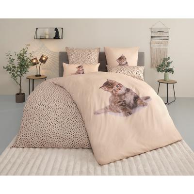 Bettwäsche OTTO HOME "Lyki", katze, B/L: 155cm x 220cm, , Microfaser, B/L: 80cm x 80cm, Microfaser, Obermaterial: 100% Polyester, Bettwäsche, ab Größe 135x200 cm, 100% Polyester, Katze, Pferd, Löwe, Pinguin Image