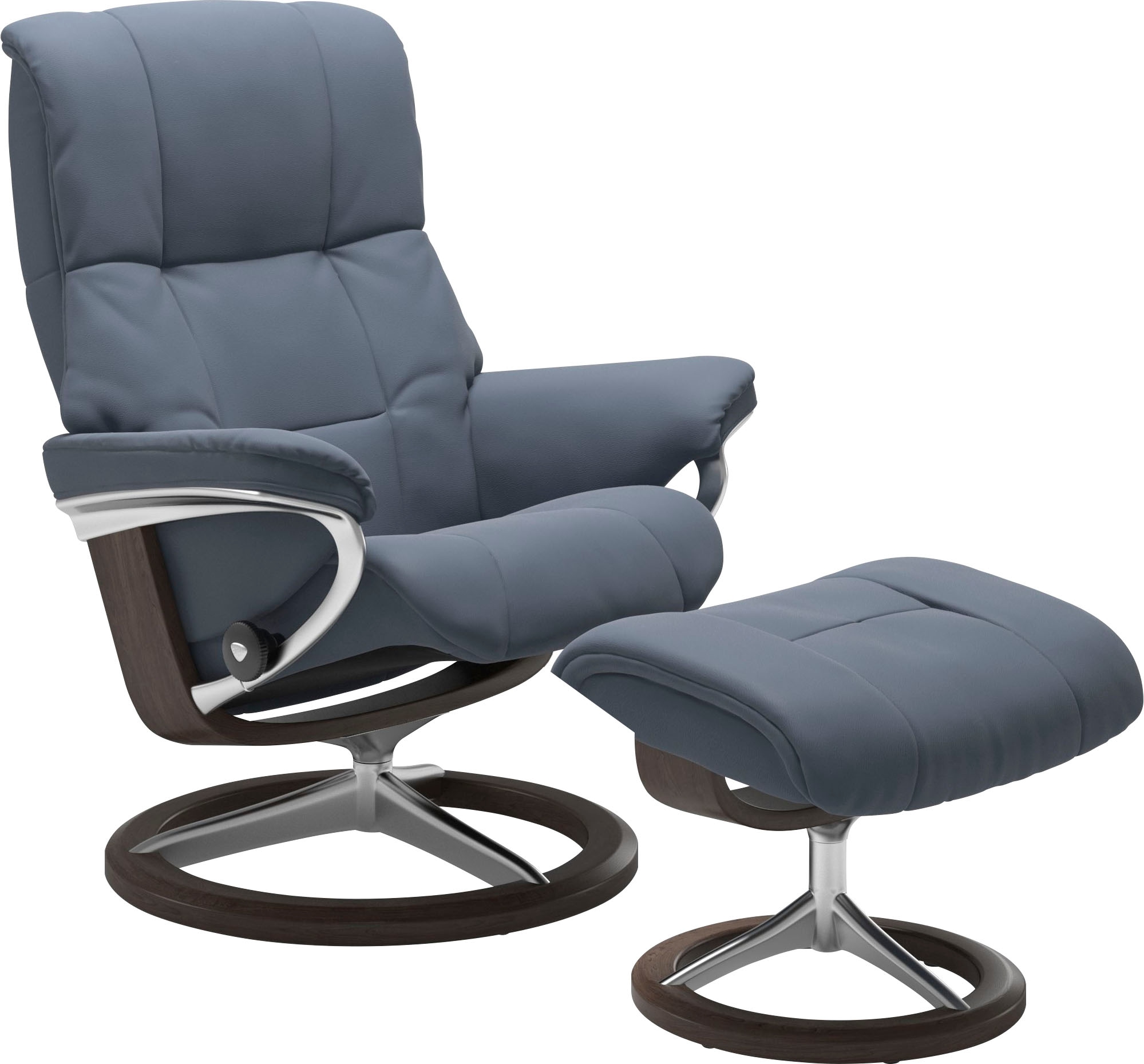 Relaxsessel STRESSLESS "Mayfair", blau (sparrow blau paloma), B:79cm H:102cm T:44cm, Leder BATICK: BATICK ist ein leicht korrigiertes, durchgefärbtes und genarbtes Möbelleder, bei dem die meisten Unebenheiten und Spuren in der Regel entfernt...