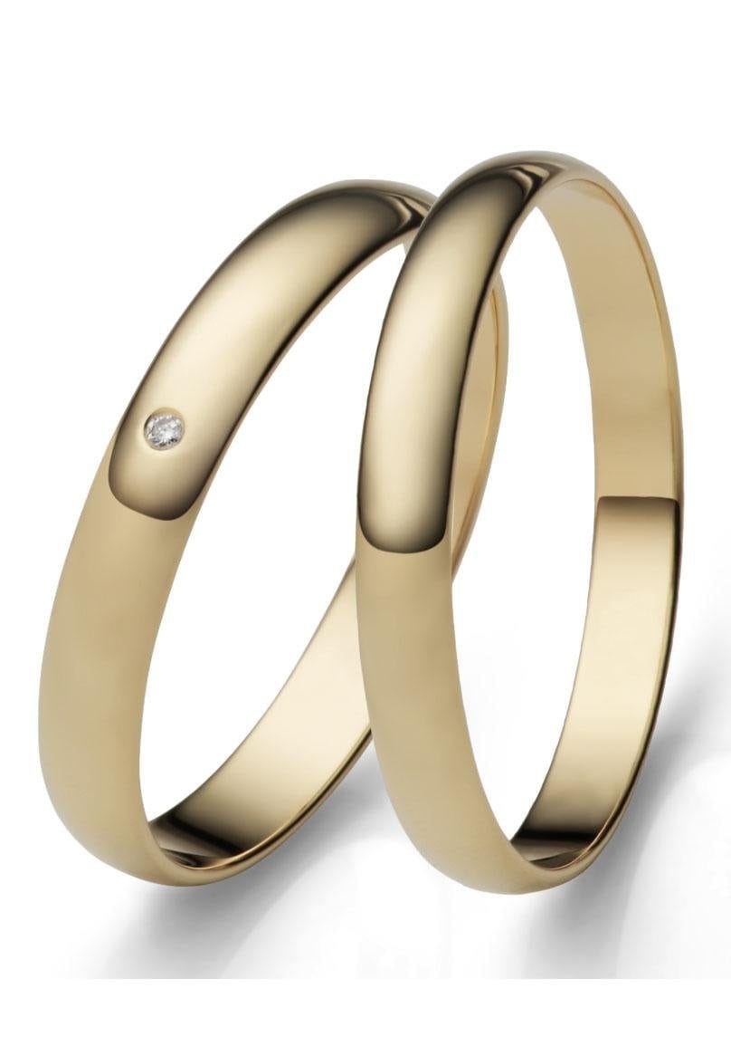 Trauring FIRETTI "Schmuck Geschenk Gold 375 Hochzeit Ehering "LIEBE" Gr. 66, gold (gelbgoldfarben), Fingerringe, 66, ohne Brillant, Gelbgold 585, 3mm, Made in Germany, wahlweise mit oder ohne Brillant Image