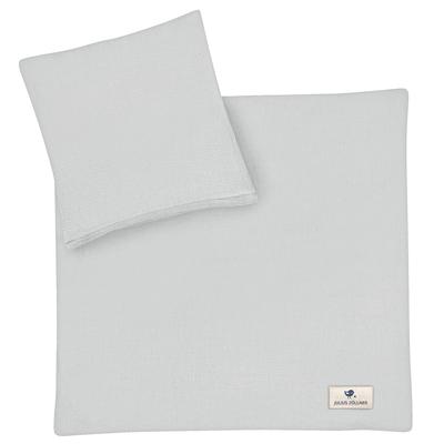 Kinderbettwäsche JULIUS ZÖLLNER "Baby- und Kinderbettwäsche aus 100% Musselin", grau, B/L: 80cm x 80cm, , Musselin, B/L: 35cm x 40cm, Musselin, Obermaterial: 100% Baumwolle, Bettwäsche, erhältlich in den Größen 80x80+35x40cm und 100x135+40x60cm