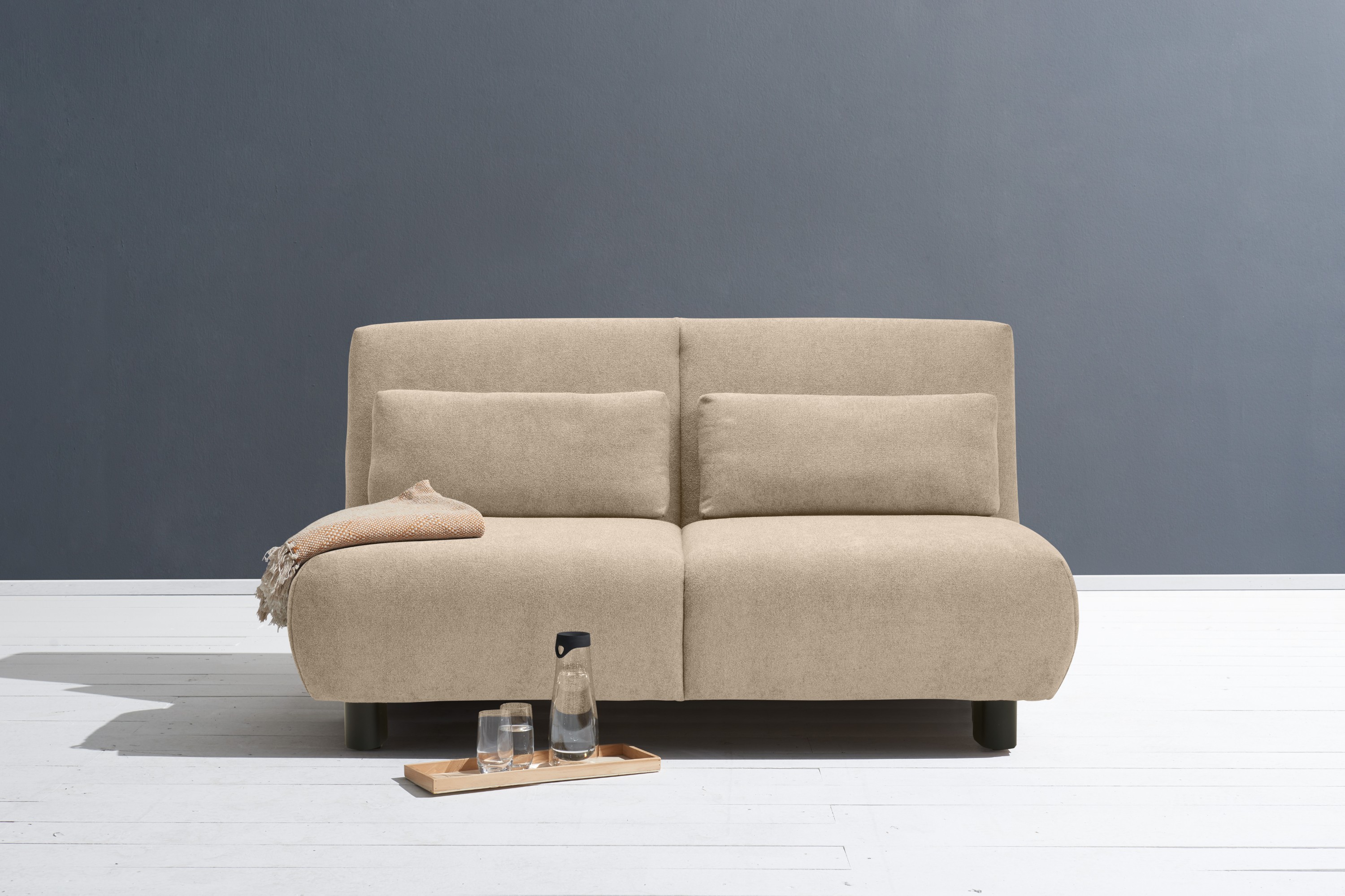 Schlafsofa ELL + ELL "Minou", beige, B:160cm, Sofas, Schlafsofa