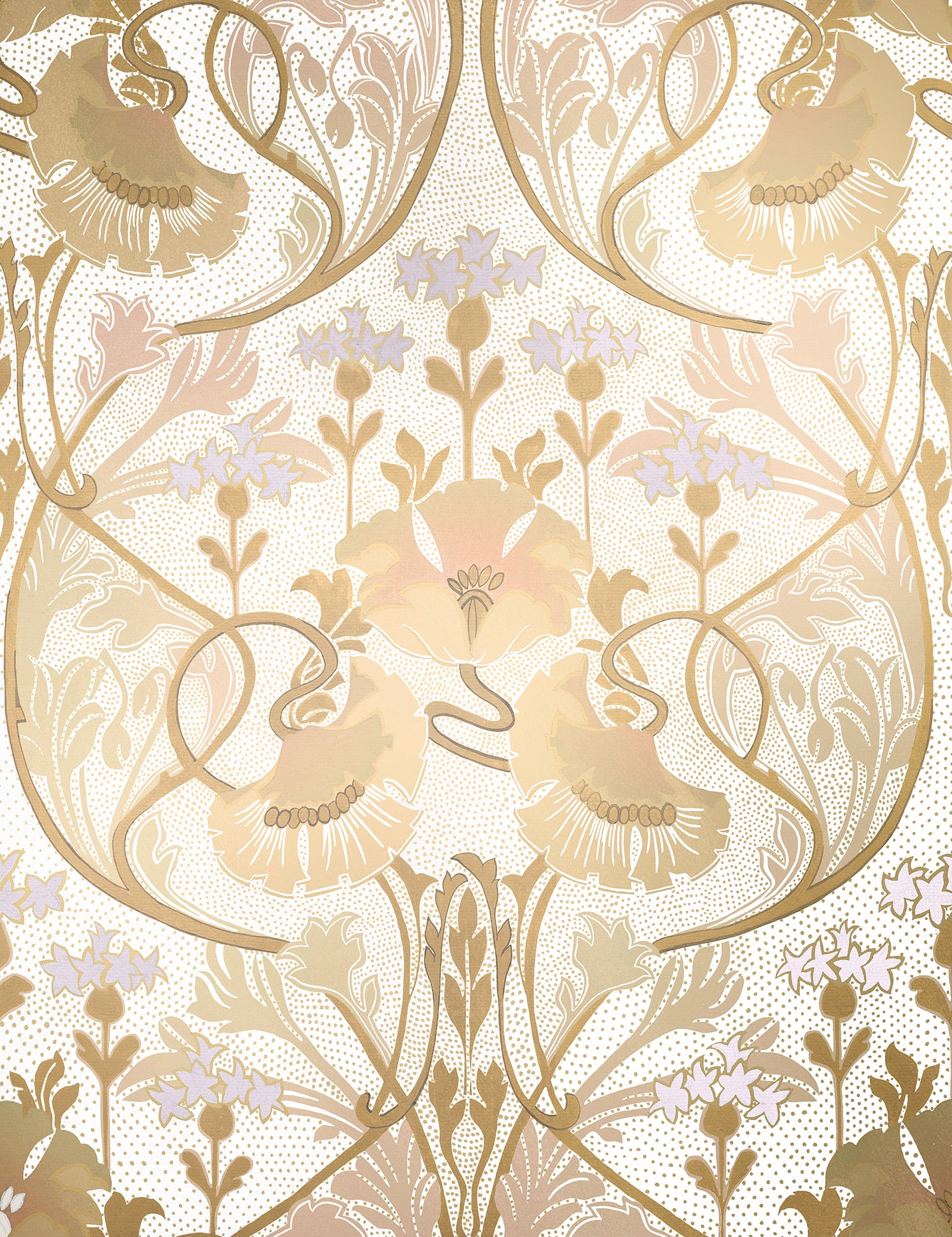 Vliestapete KOMAR "Digitaldruck Vlies - Fino - Größe 200 x 260 cm", gold (gold, weiß), B:200m L:260m, Vlies, Tapeten, Wohnzimmer, Schlafzimmer