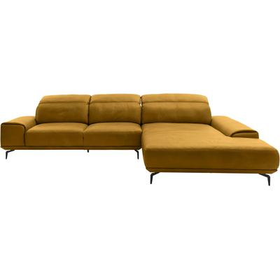Wohnlandschaft MUSTERRING "MR 2490", gelb (kurkuma, s), B:342cm T:207cm, Sofas, Fuß schwarz, Sitzhöhe 48cm, wahlweise mit Funktionen, Maße 342x207 cm Image