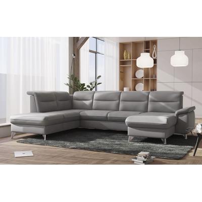 Wohnlandschaft SIT & MORE "Astoria U-Form", grau (anthrazit), B:327cm H:91cm T:225cm, 100% Polyester, Sofas, wahlweise mit motorischer Relaxfunktion Image