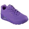 Wedgesneaker SKECHERS "UNO STAND ON AIR", Damen, Gr. 37, lila, Lederimitat, sportlich, Schuhe, Freizeitschuh, Halbschuh, Schnürschuh weich gepolsterte Innensohle, Topseller