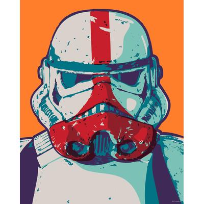 Bild KOMAR "Mandalorian Pop Art Stormtrooper", bunt (farbe bild(er): bunt), B:40cm H:50cm, Papier, Holz, Bilder, Wandbild zur Dekoration im Kinderzimmer - ohne Rahmen Image