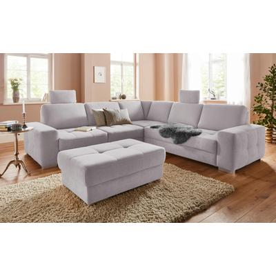 Kopfstütze SIT & MORE "Santorini", silber, B:50cm H:25cm T:10cm, Luxus-Microfaser ALTARA NUBUCK (100% Polyester), Luxus-Microfaser (90% Polyester, 10% Polyamid), Struktur (100% Polyester), Polsterauflagen Image