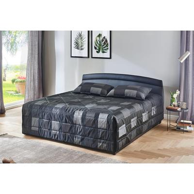 Polsterbett, schwarz, B:170cm L:210cm, Bezug Bett: Kunstleder, Bonnell-Federkernmatratze: 51% Polypropylen, 39% Polyester und 10% Baumwolle, Kaltschaummatratze: 100% Polyester, Bezug abnehm- und waschbar bis 60u00b0C, WESTFALIA SCHLAFKOMFORT,... Image
