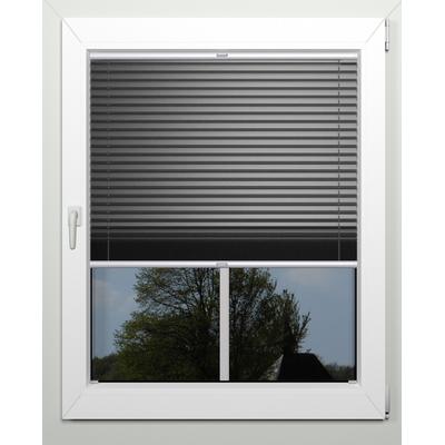Plissee INDEKO "Thermo-Deluxe", grau (anthrazit, metallfarben), B:91cm H:130cm, Obermaterial: 94% Polyester, 6% sonstige Fasern, Plissees, zur Montage in der Glasleiste, nach Maß Image
