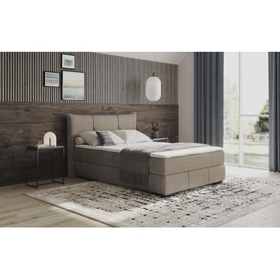 Boxbett MR. COUCH "Brewdley mit Bettkasten, inkl. Matratze", grau (dolce 4 taupe), B:165cm L:215cm, Komplettbetten, Topper und Zierkissen, in verschiedenen Härtegraden verfügbar Image