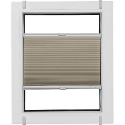 Wabenplissee SUNLINES "One Size Style Honeycomb TL", beige (sand, grau, grau), B:90cm H:160cm, Obermaterial: 85% Polyester, 15% sonstige Fasern, Plissees, Zubehörfarbe grau, zum Klemmen Image