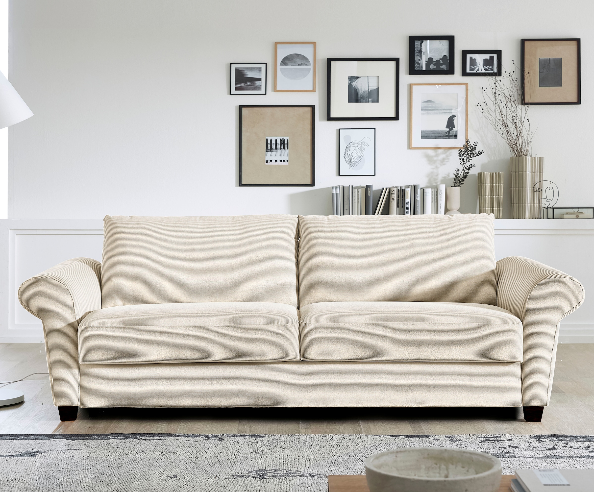 Schlafsofa BALI "ELISA Dauerschläfer in 140 und 160er Breite", beige (hellbeige), B:231cm, 92% Polyester, 8% Polyacryl, Sofas, Schlafsofa, komfortabler Ergoflex-Lattenrost
