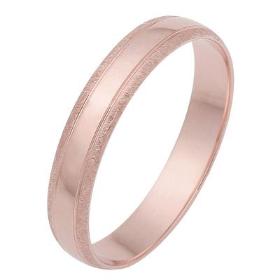 Trauring FIRETTI "Schmuck Geschenk Gold 375 Hochzeit Ehering Trauring "LIEBE" Gr. 17,5, rosa (roségoldfarben), Fingerringe, 17,5, ohne Brillant, Roségold 375, 4mm, Rosu00e9gold 375, Made in Germany, wahlweise mit oder ohne Brillant Image