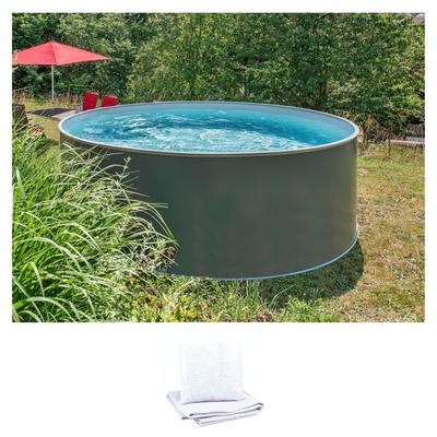 Rundpool KONIFERA "NIZZA 1 inkl. Bodenschutzvlies", grau (anthrazit, grau), H:120cm Ø:400cm, Schwimmbecken, zum Aufstellen, in verschiedenen Größen verfügbar Image