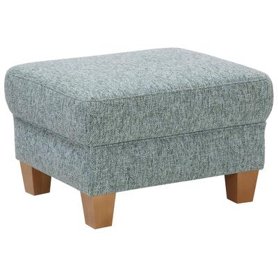 Hocker HOME AFFAIRE "Texel", grün (grüngrau), B:79cm H:46cm T:66cm, Struktur fein ( 100% Polyester), Luxus-Microfaser (100% Polyester), Struktur ( 100% Polyester), Hocker, Polsterhocker, mit Federkern und Kontrastnaht, Füße Buche eichefarben Image