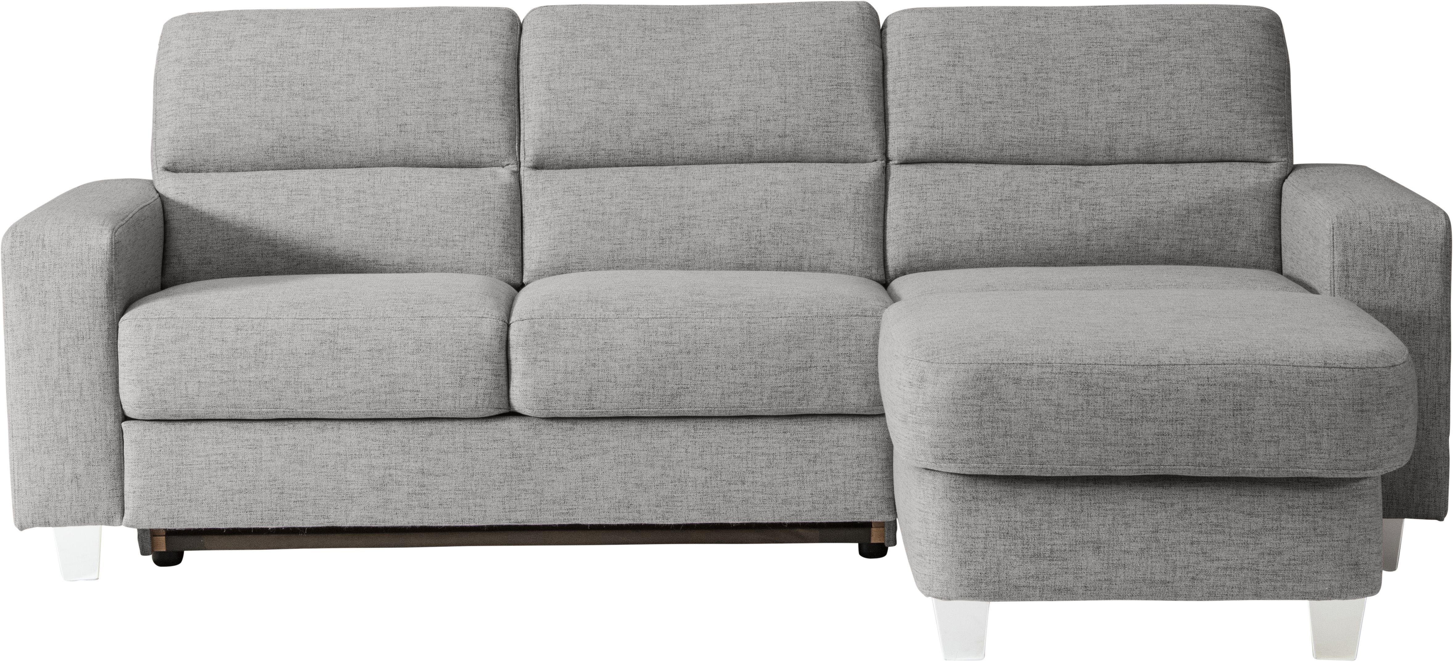 Ecksofa ALINA "Ilana", grau (kiesel tta 9), B:281cm H:90cm T:167cm, Struktur TTA (100% Polyester), Sofas, wahlweise mit Bettfunktion und Stauraum Image