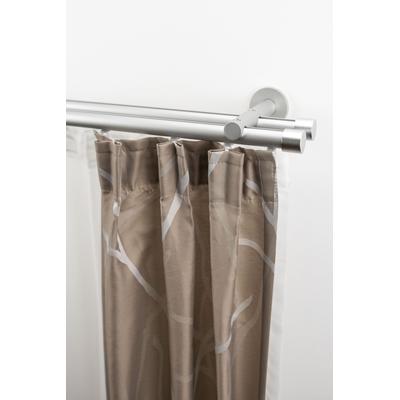 Gardinenstange GARESA "EASY", silber (silberfarben), B:60cm L:270cm Ø:20mm, Aluminium, Gardinenstangen, Vorhanggarnitur-Innenlauf, verlängerbar, Wandmontage, Kappe, Aluminium Image