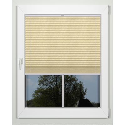 Plissee INDEKO "advanced", beige (sand, weiß), B:84cm H:220cm, Obermaterial: 94% Polyester, 6% sonstige Fasern, Plissees, Crushed-Optik, nach Maß Image