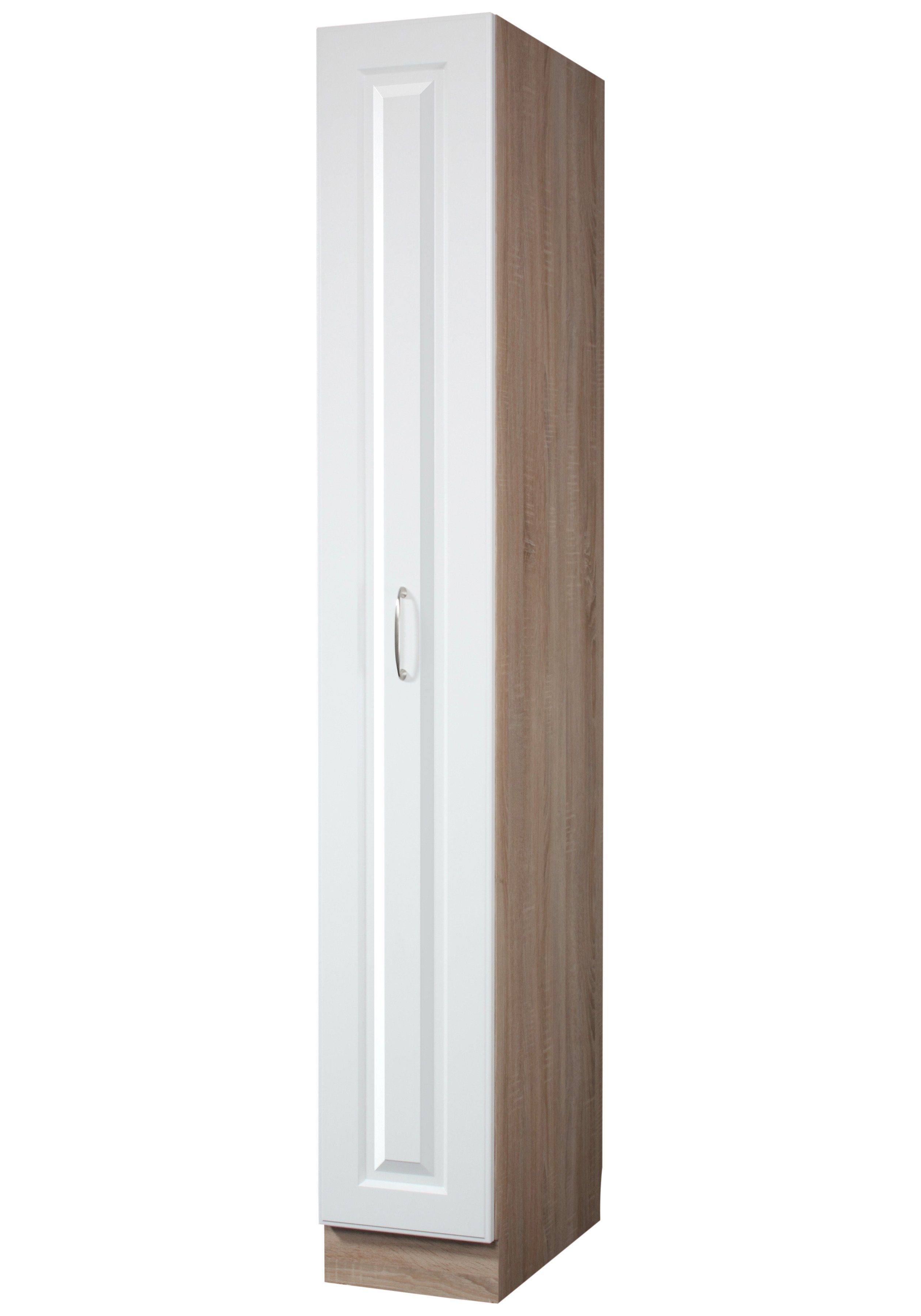 Apothekerschrank WIHO KÜCHEN "Tilda, B/T/H: 30/60/200 cm", weiß (front: kassette weiß, korpus: sonoma eiche), B:30cm H:200cm T:60cm, Schränke Image
