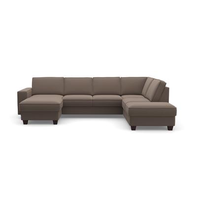 Wohnlandschaft HOME AFFAIRE "County U-Form", grau (taupe), B:309cm H:81cm T:213cm, Luxus-Microfaser (100% Polyester), Struktur fein (100% Polyester), Luxus-Microfaser weich (9ß% Polyester, 10% Polyamid), Sofas, wahlweise Ottomane links oder rechts,... Image