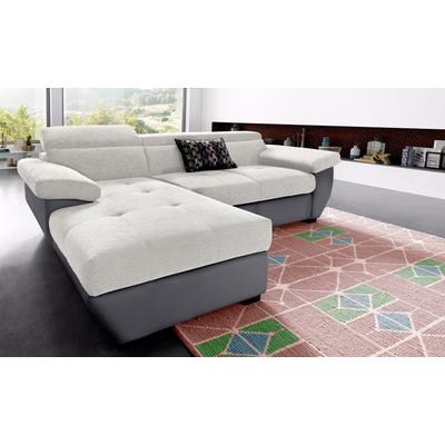 Ecksofa COTTA "Speedway L-Form", lila (fango, pearl), B:265cm H:79cm T:102cm, Edles Flachgewebe ( 100% Polyester ) / Feine Struktur ( 100% Polyester ), Kunstleder SOFTLUX / Luxus-Microfaser ( 100% Polyester ), Kunstleder SOFTLUX / Struktur ( 100%... Image