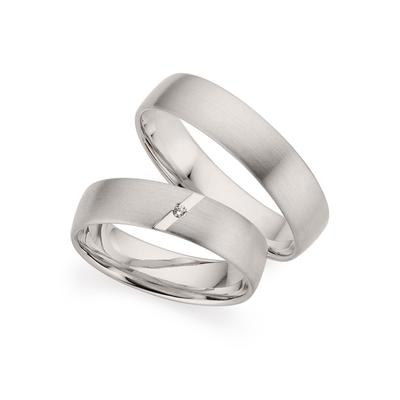 Trauring PHÖNIX "Schmuck Geschenk Silber 925 Trauring Ehering LIEBE versch. Varianten" Gr. 58, silber (silberfarben), Fingerringe, Damen, 58, ohne Brillant, Silber 925 (Sterlingsilber), 5mm, Made in Germany - wahlweise mit oder ohne Brillant Image