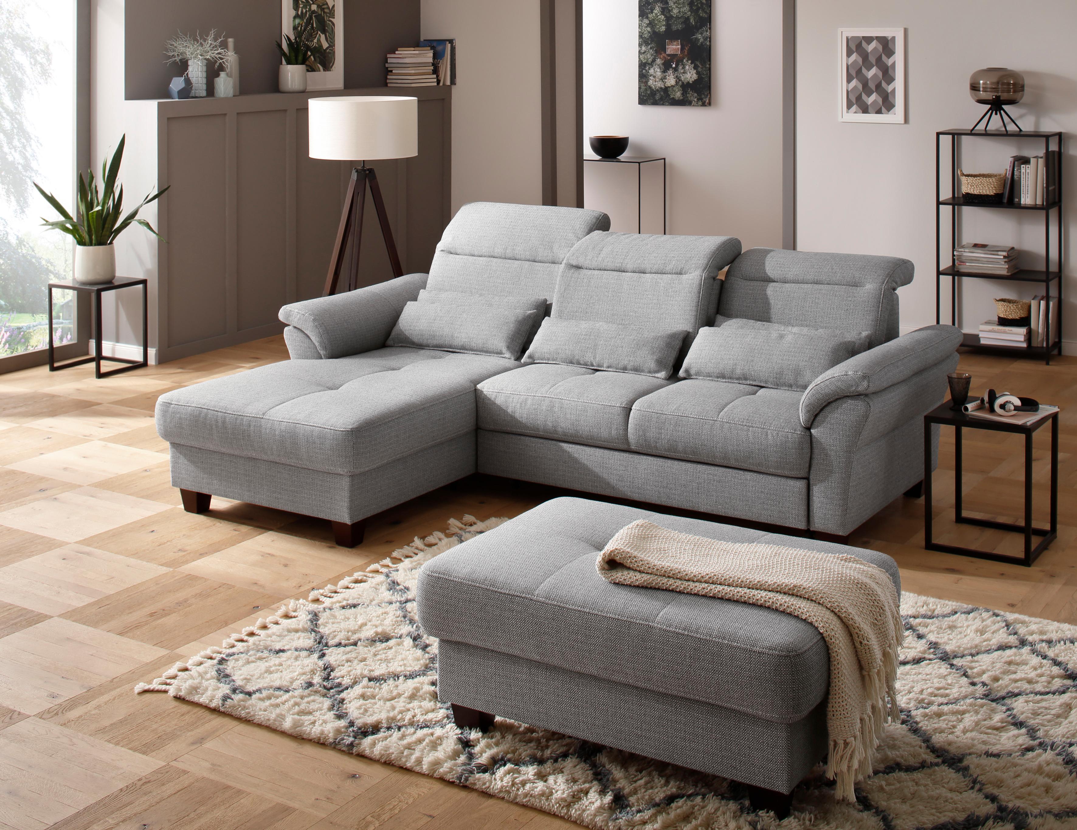 Hocker HOME AFFAIRE "Solvei", silber, B:104cm H:45cm T:72cm, Hocker, Hocker mit Stauraum Polsterhocker