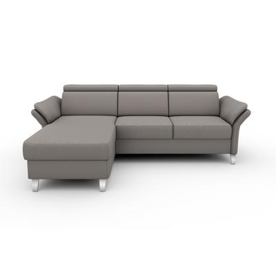 Ecksofa SIT & MORE "Vincenzo L-Form", grau (steelgrau), B:252cm H:84cm T:165cm, Sofas, inklusive Kopfteilverstellung, wahlweise mit Bettfunktion, Bettkasten Image