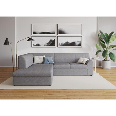 Ecksofa DOMO COLLECTION "Topper zeitlos elegant, kompakte Stellmaße, OTTOs Choice, L-Form", grau (weiß, grau), B:237cm H:78cm T:200cm, Sofas, mit Ottomane, wahlweise mit Schlaffunktion Image