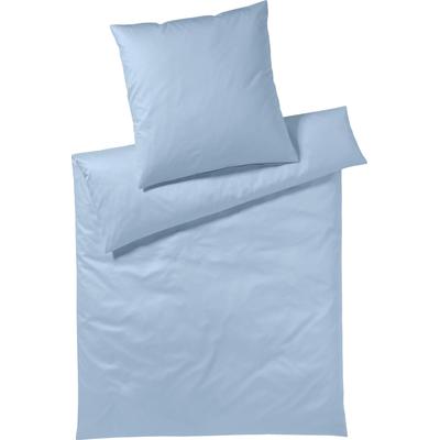 Bettwäsche YES FOR BED "Pure & Simple Uni in Gr. 135x200, 155x220 oder 200x200 cm", blau (bleu), B/L: 200cm x 220cm, 2 St., Mako-Satin, B/L: 80cm x 80cm & 80cm x 80cm, Mako-Satin, Obermaterial: 100% Baumwolle, Bettwäsche, Bettwäsche aus Baumwolle,...