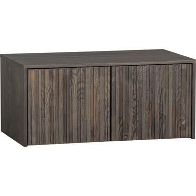 Truhenbank WOOOD "New Gravure Bunkbench", braun (espresso), B:88cm H:40cm T:50cm, Holzwerkstoff, Sitzbänke, mit grafischen Relieftüren auf Rollen, Breite 88 cm Image