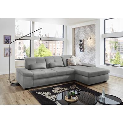 Ecksofa DIE PLANBAR "MP-IN16012 L-Form, mit Federkern-Polsterung", silber, B:309cm H:85cm T:195cm, 85% Polyester, 15% Nylon, Sofas, inkl. Sitztiefenverstellung, wahlweise mit weiteren Funktionen Image