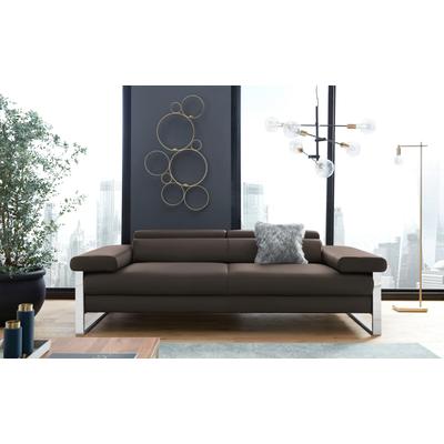 2-Sitzer W.SCHILLIG "finn", braun (braun z59), B:230cm H:71cm T:106cm, Flachgewebe S22 (100% Polyester), Stoff S37 (100% Polyester), Longlife Xtra-Leder Z59: Glattleder mit modischer Prägung. Hautstärke 0, 9 - 1, 1 mm, Sofas, German Design Award... Image