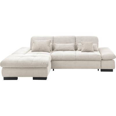 Ecksofa "SO4100 V", weiß, B:284cm H:80cm T:190cm, 100% Polyester, SET ONE BY MUSTERRING, Sofas, mit verstellbaren Kopfteilen, wahlweise mit Funktionen, Cord-Bezug Image
