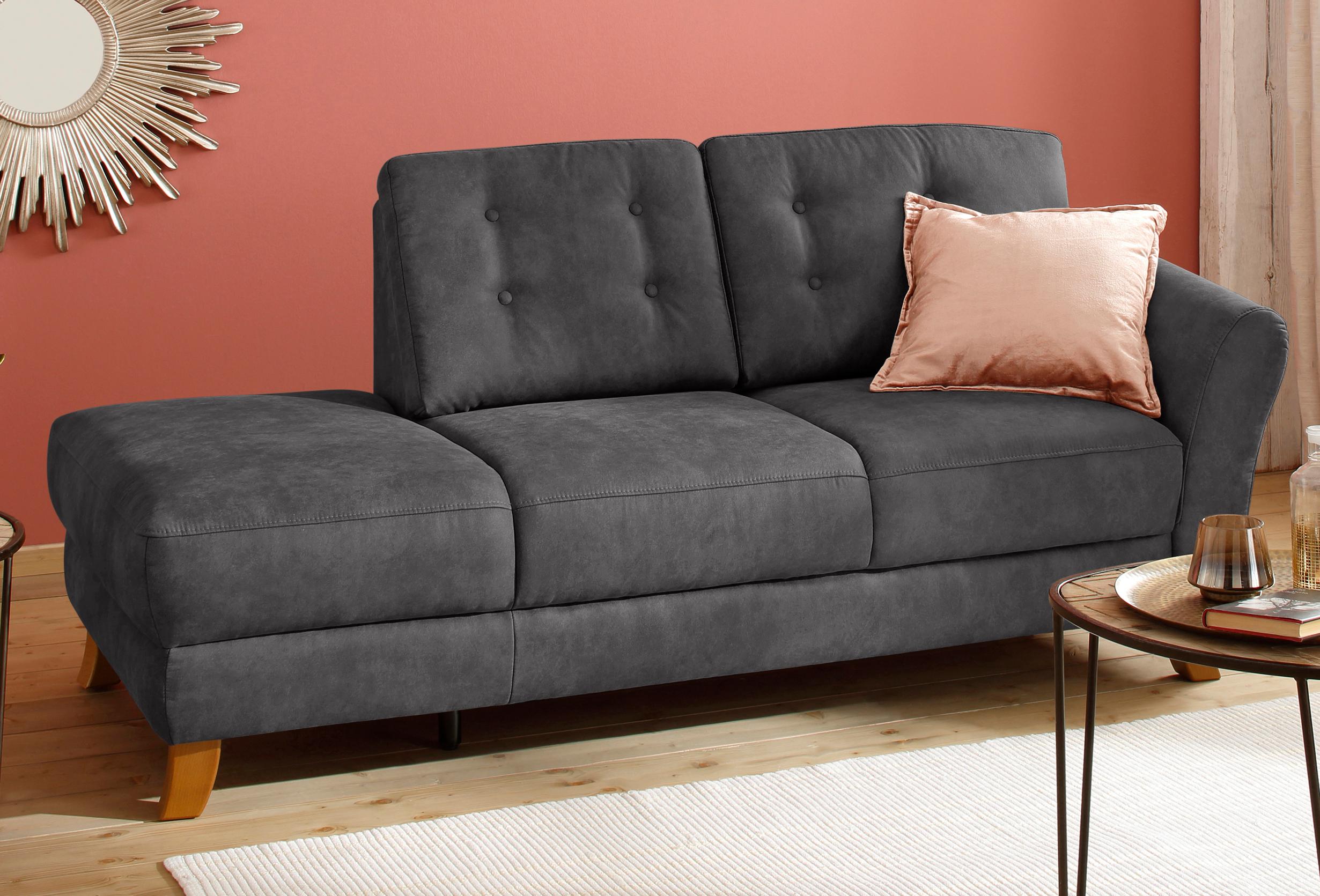 Recamiere HOME AFFAIRE "Trondheim", grau (anthrazit), B:194cm H:89cm T:92cm, Luxus-Microfaser Lederoptik (100% Polyester);Struktur weich ( 97% Polyester, 3% Baumwolle);Luxus-Microfaser ALTARA NUBUCK (100% Polyester), Sofas, Longchair, freistehend,...